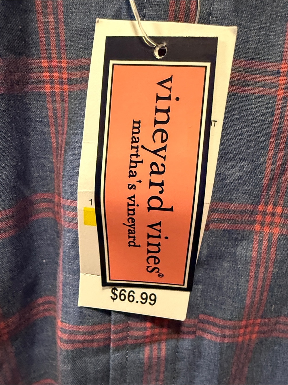 Vineyard Vines Men’s Blue and Pink Plaid Button-Down Shirt - Picture 4 of 4